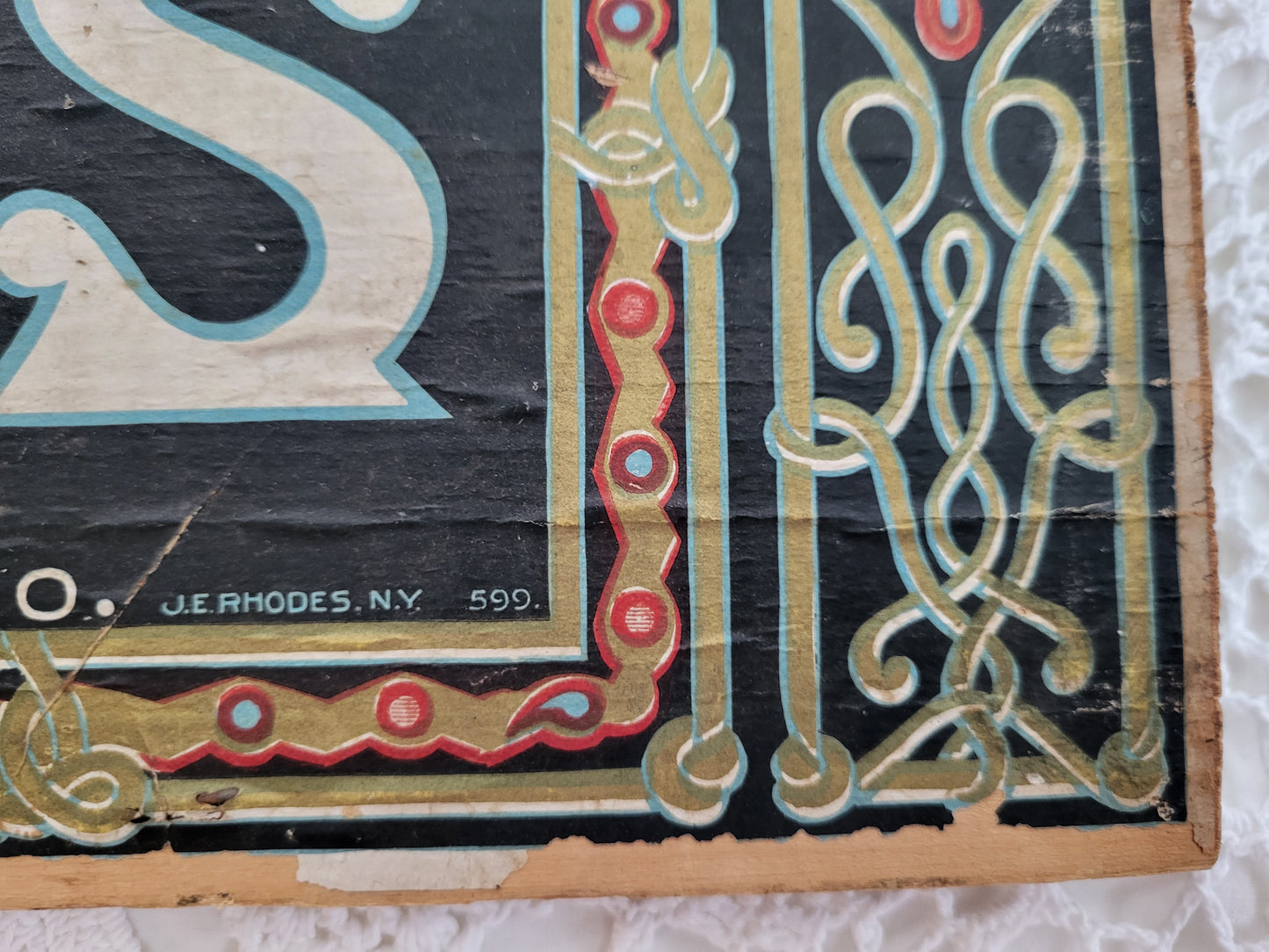 EJ Larrabee & Co Sugar Biscuits Crate Sign, New York, Albany, NY Biscuit Co