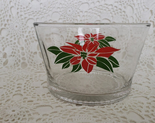 Poinsettia Glass Serving Bowl